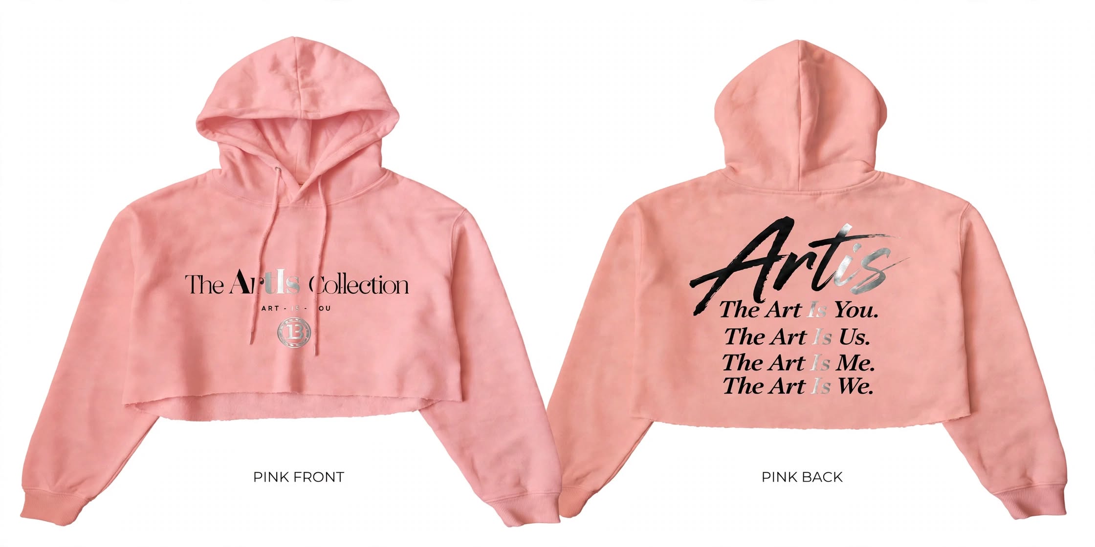 Art Is Pink Cropped Hoodie
